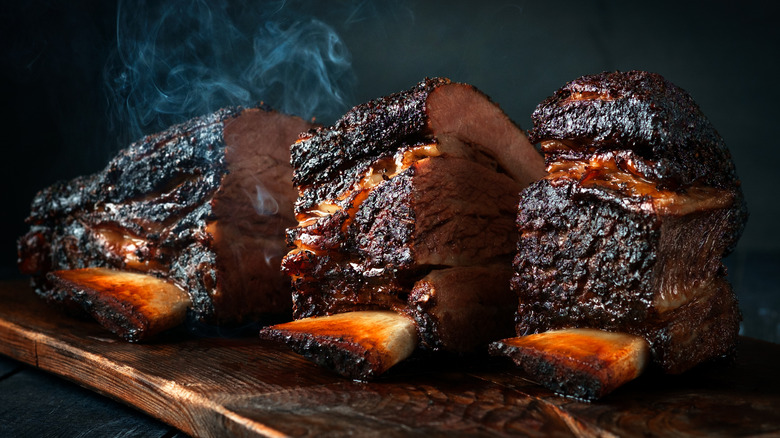 Smoked brisket on the rib 