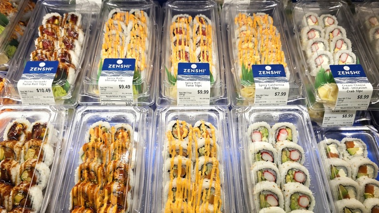 sushi display at publix store