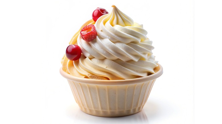 Frozen custard isolated on white background