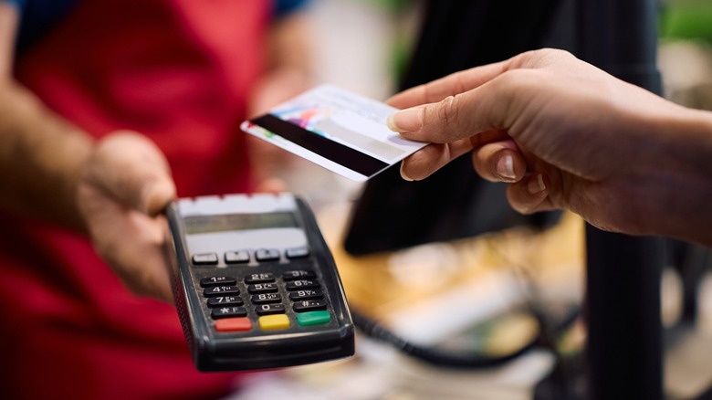 paying with a credit card at point of sale
