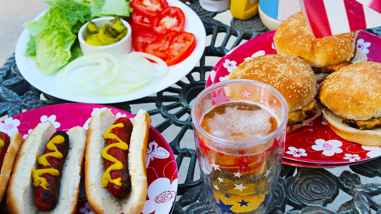 Memorial Day BBQ spread on table