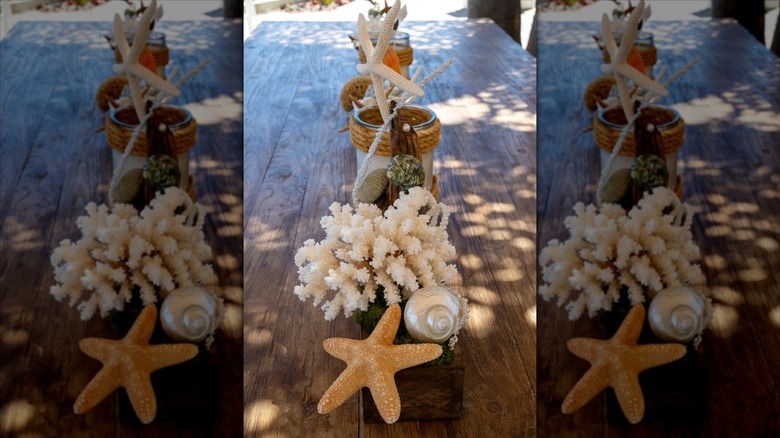 beachy decor featuring mason jars