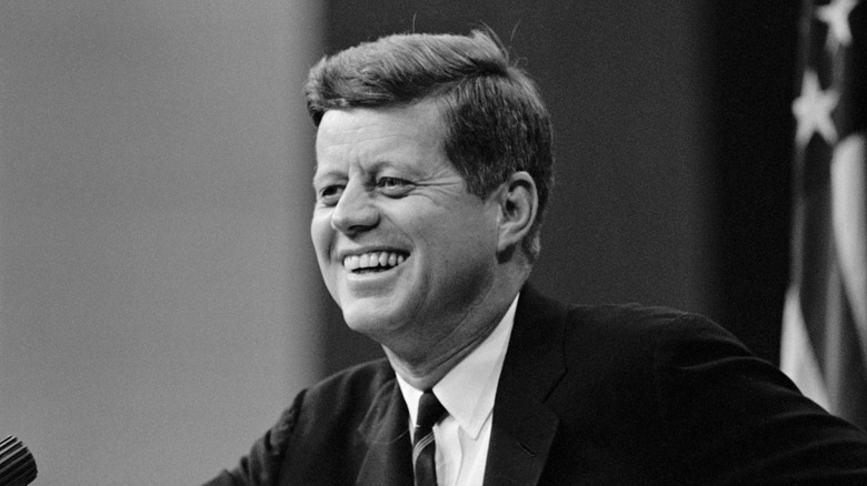 black and white image of jfk