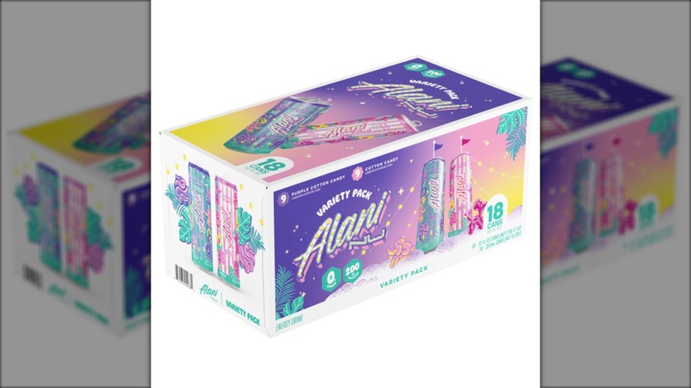 18-pack of alani nu cotton candy flavored drinks
