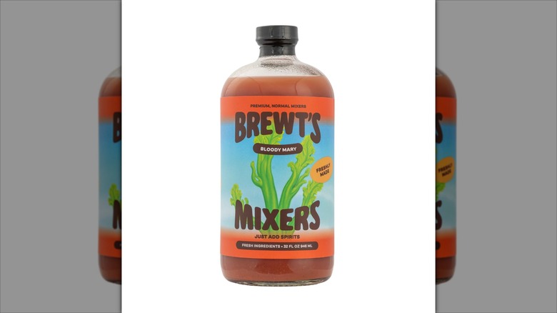 squat bottle of tomato-based bloody mary mix