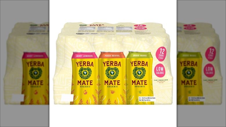 12-pack case of yerba mate cans