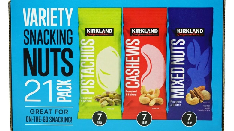 blue variety box of snacking nuts