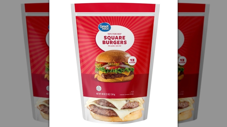 frozen burger patties in bag