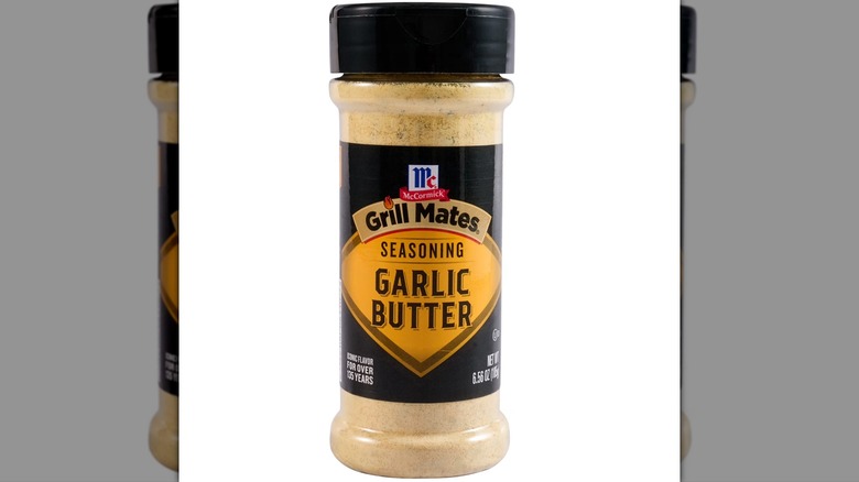 garlic butter seasoning in shaker bottle