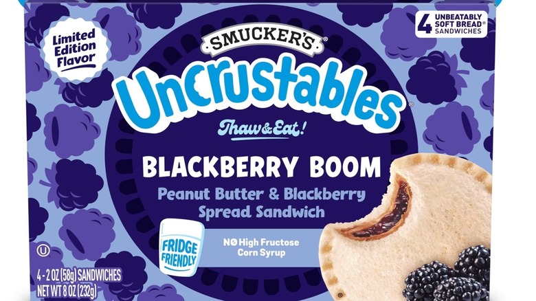 uncrustables blackberry peanut butter sandwiches