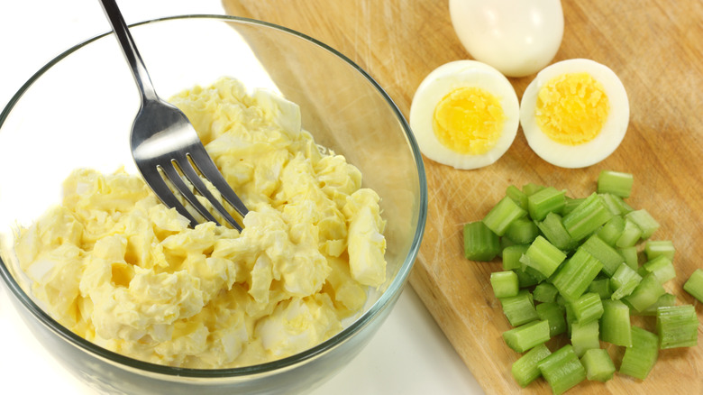 Egg salad in progress