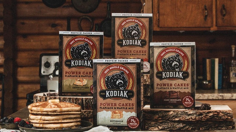 kodiak cakes foods atop rustic surface