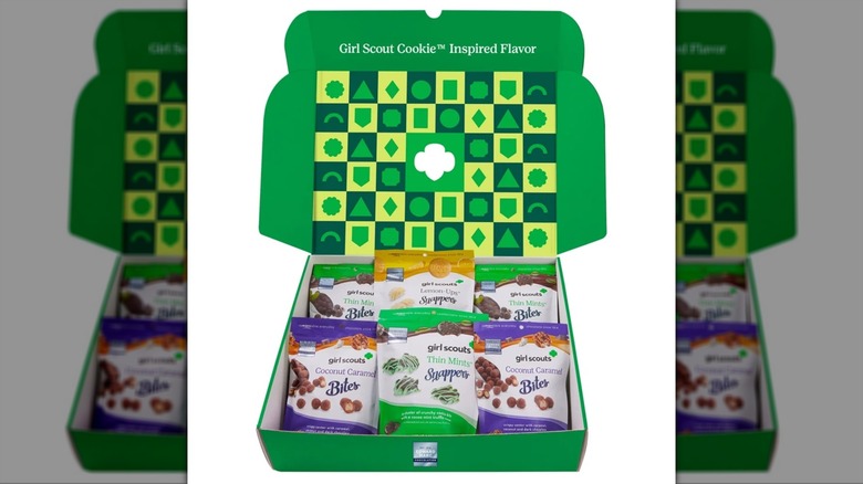 green box of girl scouts cookie flavored chocolates