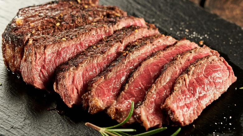 flavorful grilled steak cut in strips