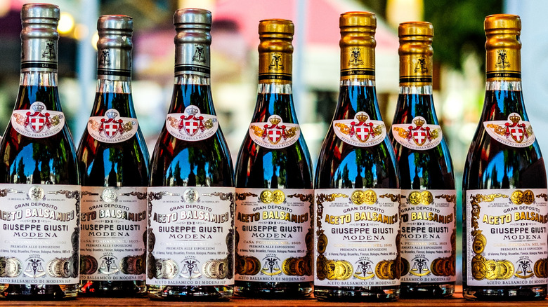 Artisan bottles of balsamic vinegar