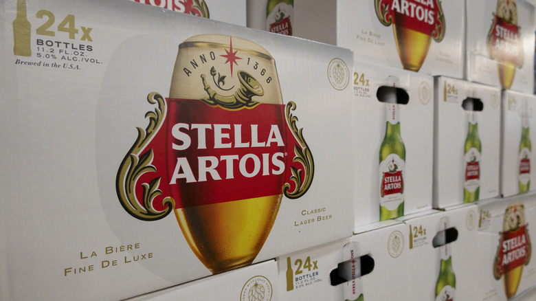 Cases of Stella Artois lager