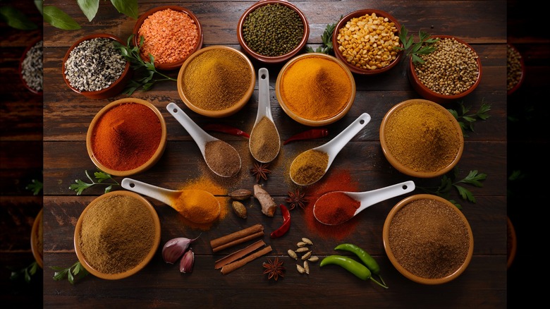 bowls of spices