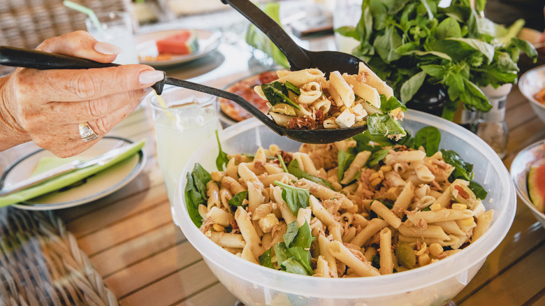 bowl of pasta salad