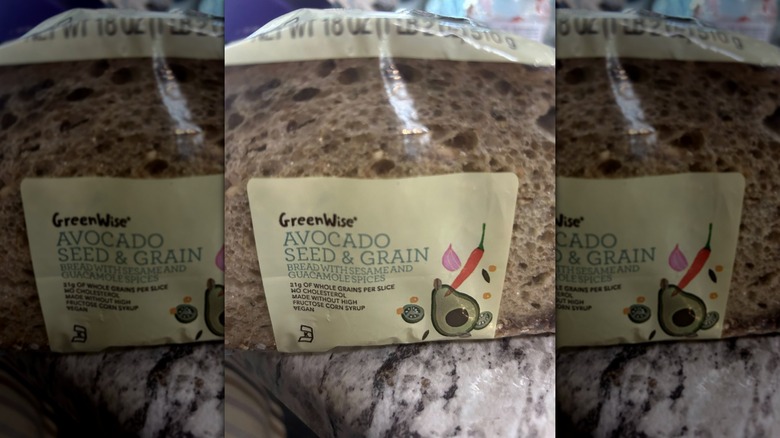 vegan bread with avocado seed and grains