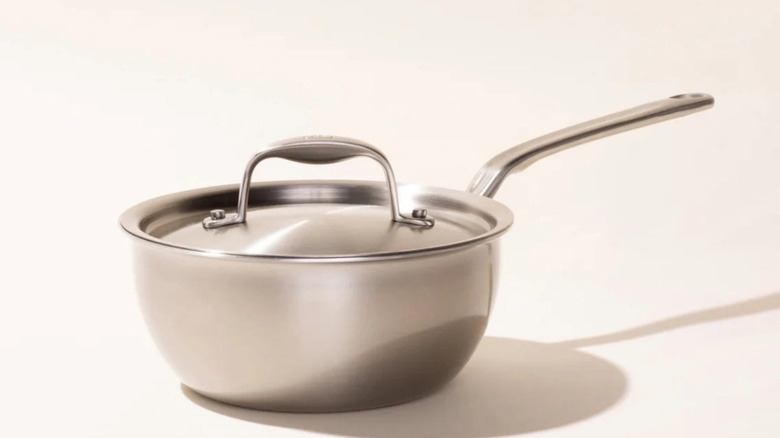 Stainless steel saucier pan