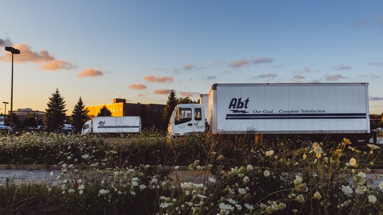 abt electronics trucks are parked