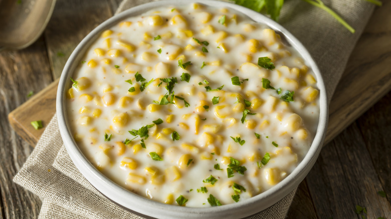 Bowl of creamed corn