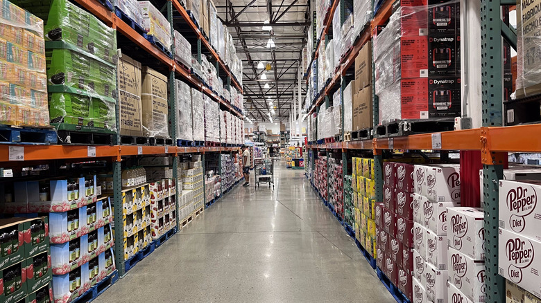 Shopper browses Costco aisle