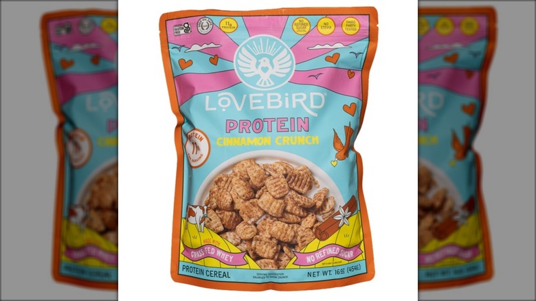 pink box of protein-packed breakfast cereal