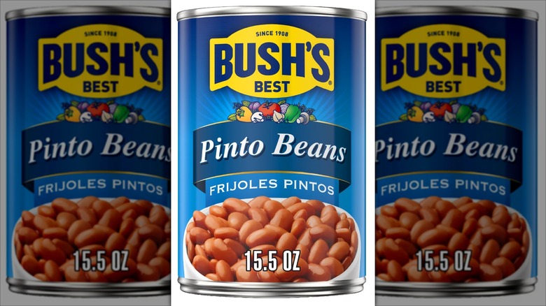 blue can of bush's best pinto beans