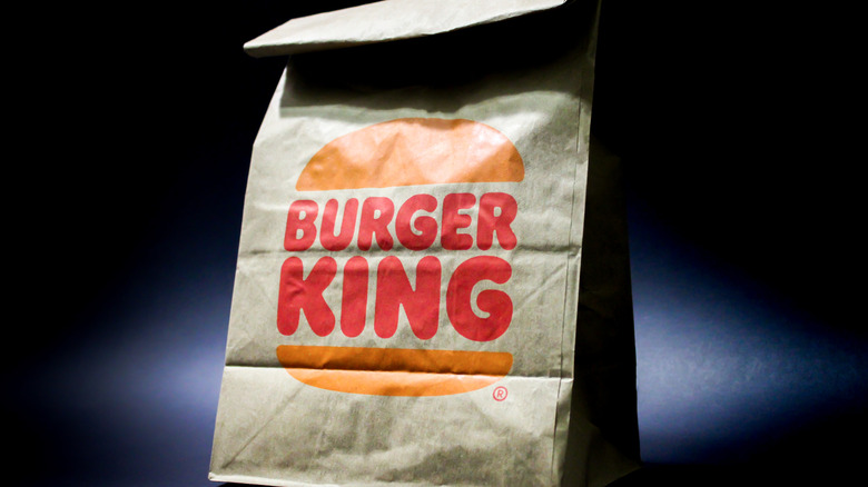 burger king branded paper bag closeup