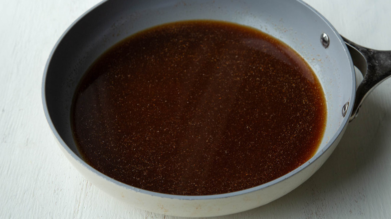 broth with seasonings and soy sauce
