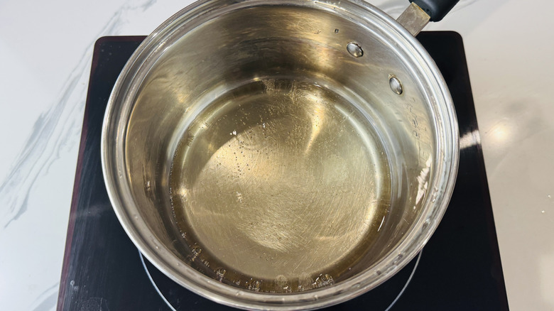 Champagne in metal pot