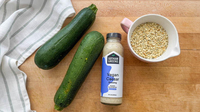 Vegan air fried zucchini ingredients