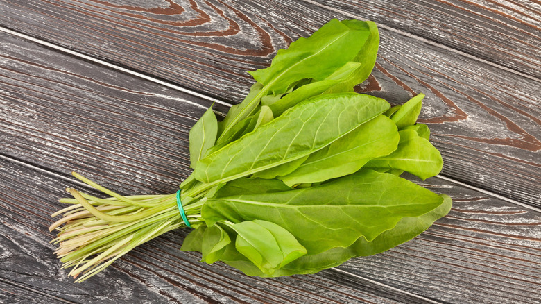 A bundle of sorrel leaves