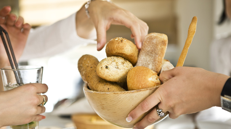 passing a bread basket