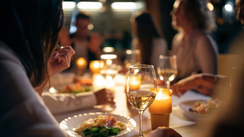dining at fancy restaurant