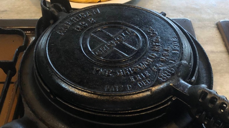 A Griswold American No. 8 waffle iron