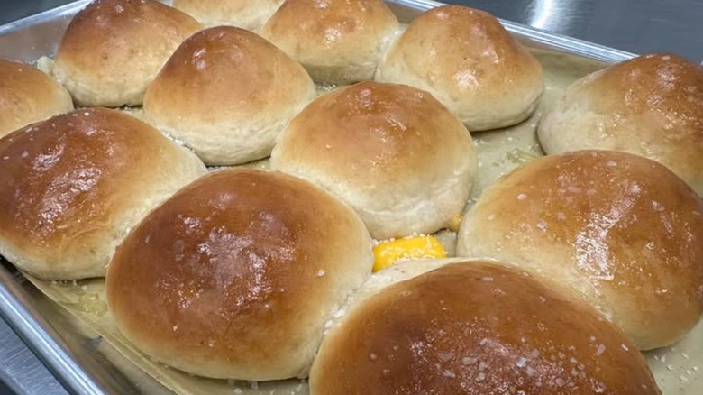 baked cheese zombies rolls on baking sheet