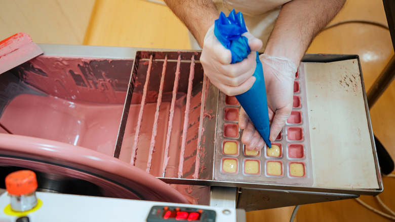 Making ruby chocolate truffles