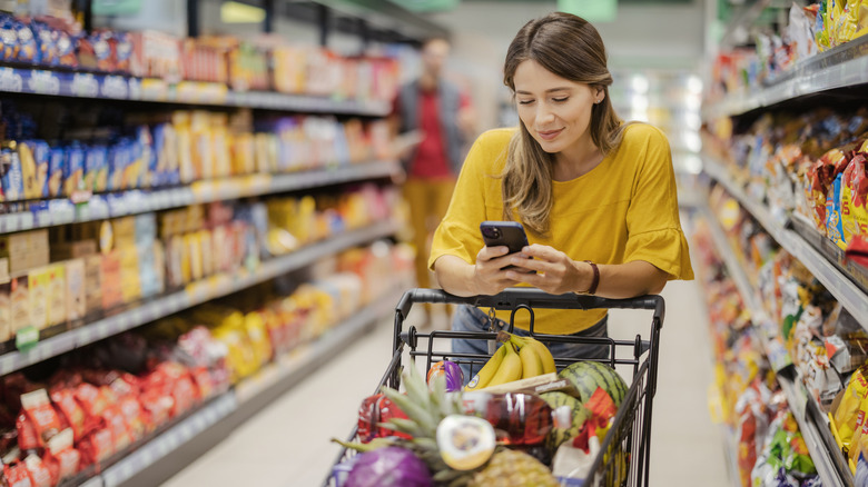 woman shopping at grocery store