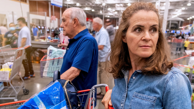 people waiting in line to checkout