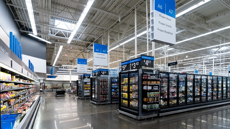 frozen food aisle in walmart