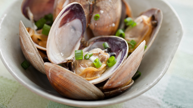 Bowl of steamed clams