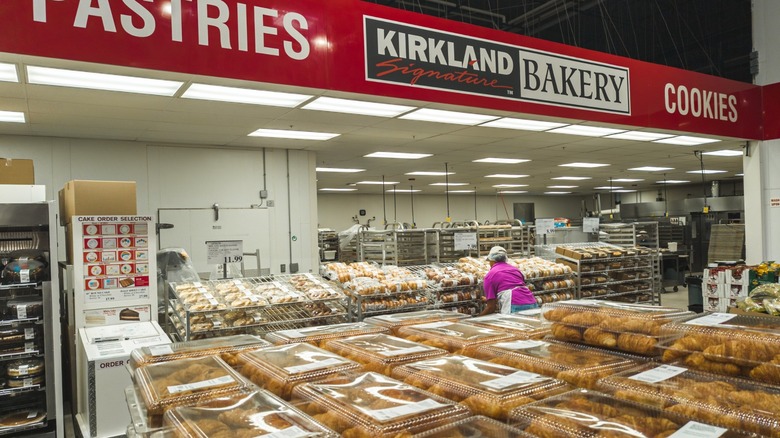 costco bakery with stacks of goodies