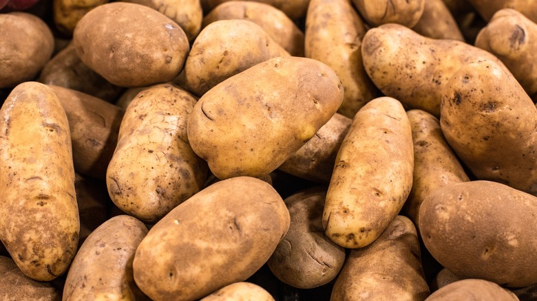 pile of large potatoes in heap