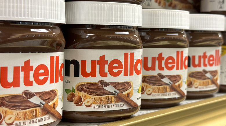 Jars of Nutella on a store shelf