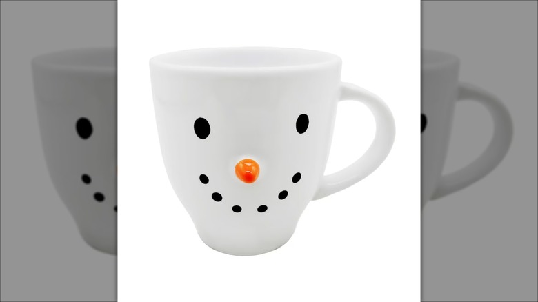A cute snowman mug from Dollar Tree