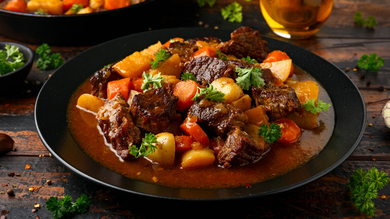 Beef stew with potatoes and carrots