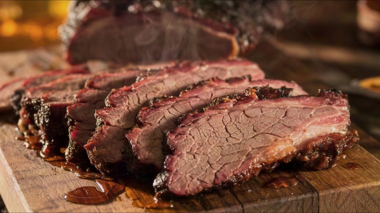 smoked brisket on a platter
