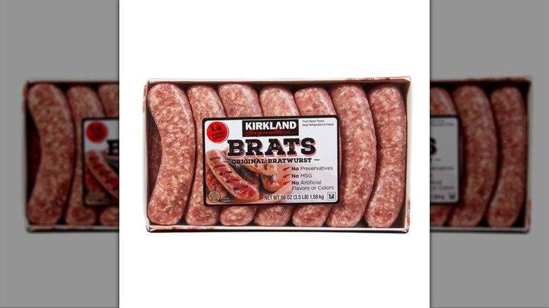 large box of brats for grilling